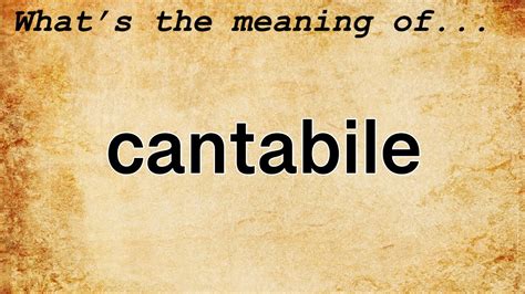 cantabile meaning music